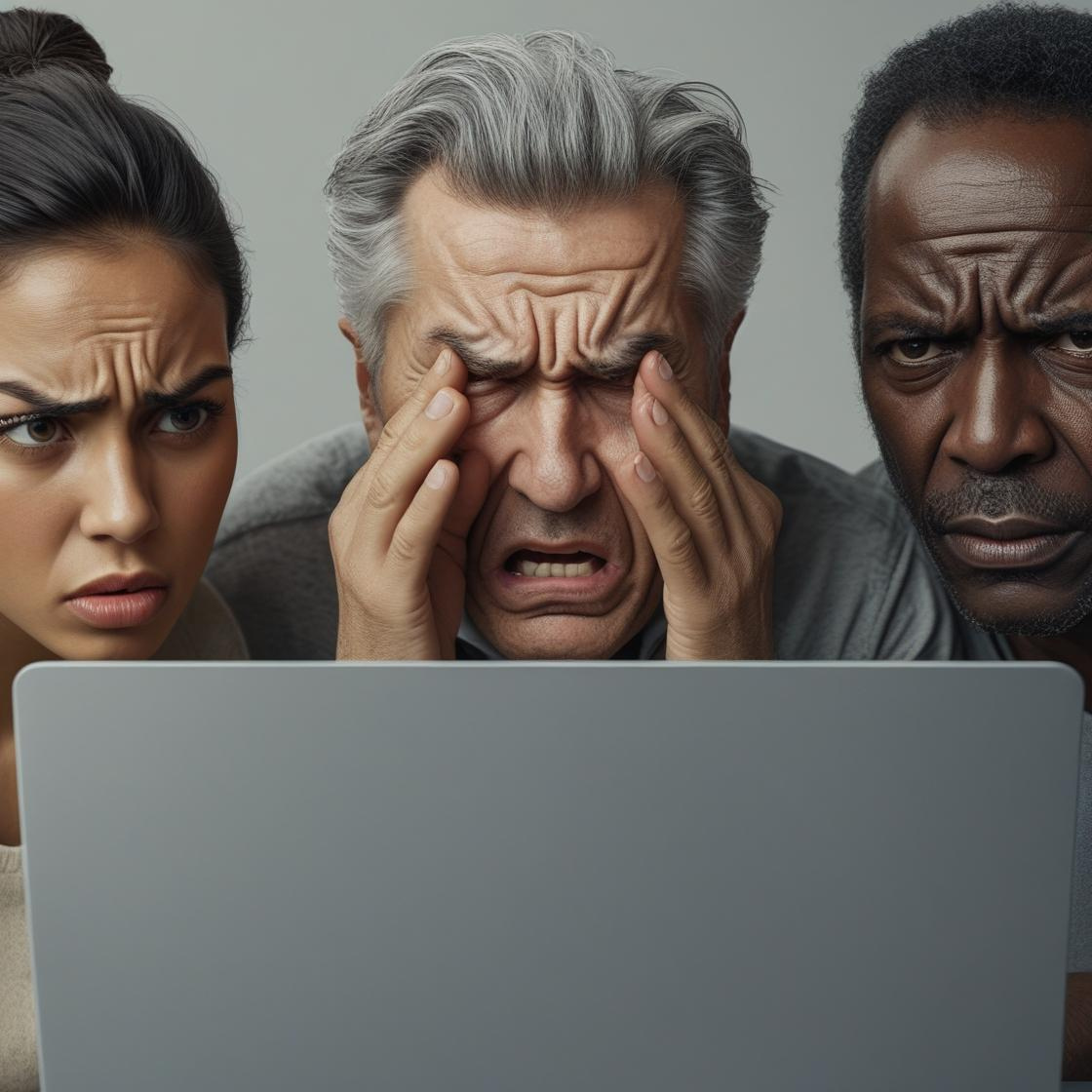 Image shows users frustrated with their software
